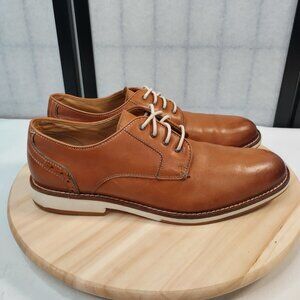 Johnston & Murphy Plain Toe Tan Leather w/ White Midsole Oxfords Men US 10.5M